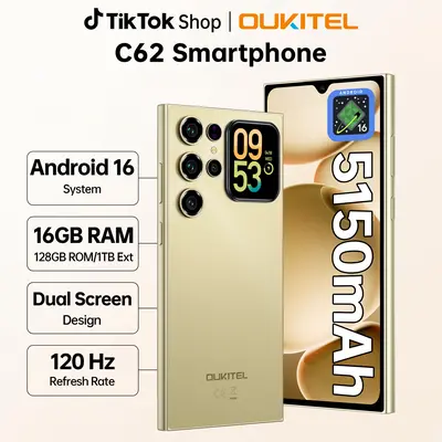 OUKITEL C62 Dual Pantalla Android 16 Smartphone
